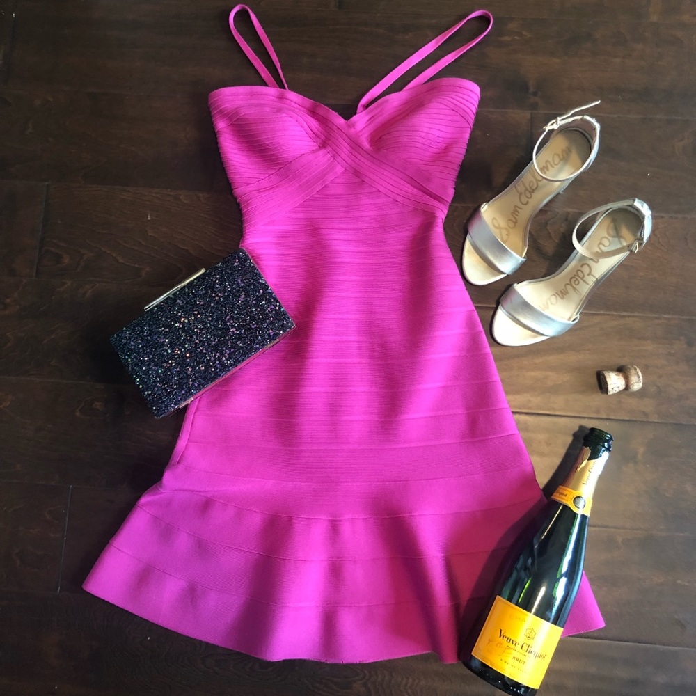 New with tags Herve Leger pink party dress XS